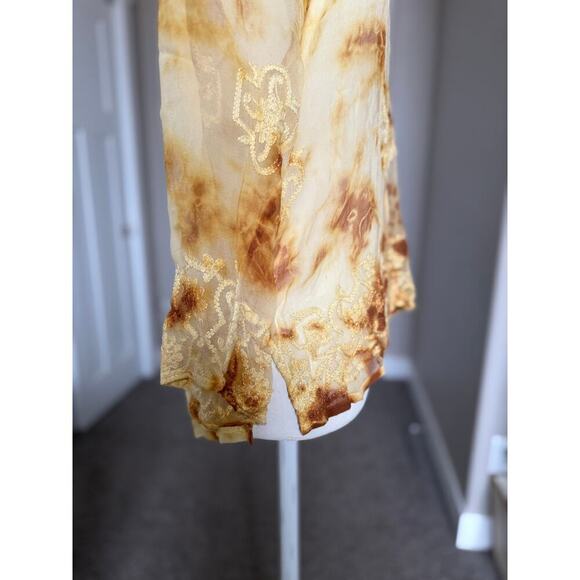 Dean Alan Sheer Embroidered Long Sleeve Blouse Womens Size M - Picture 5 of 9